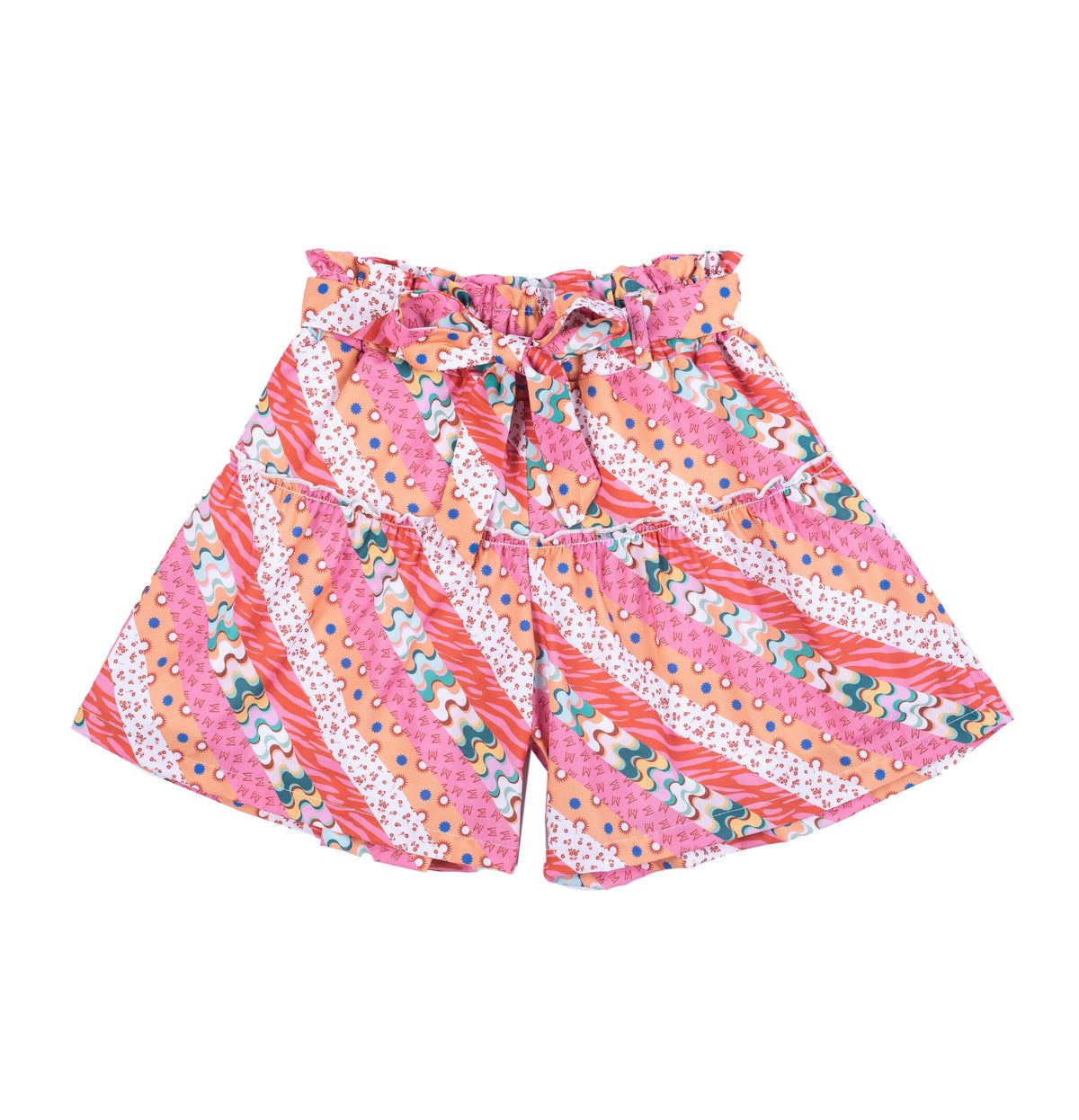 Colorful summer short with ribbon by Pompelo