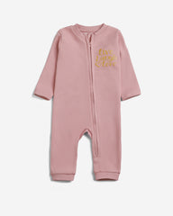 Blush Pink Cotton Long-Sleeve Jumpsuit