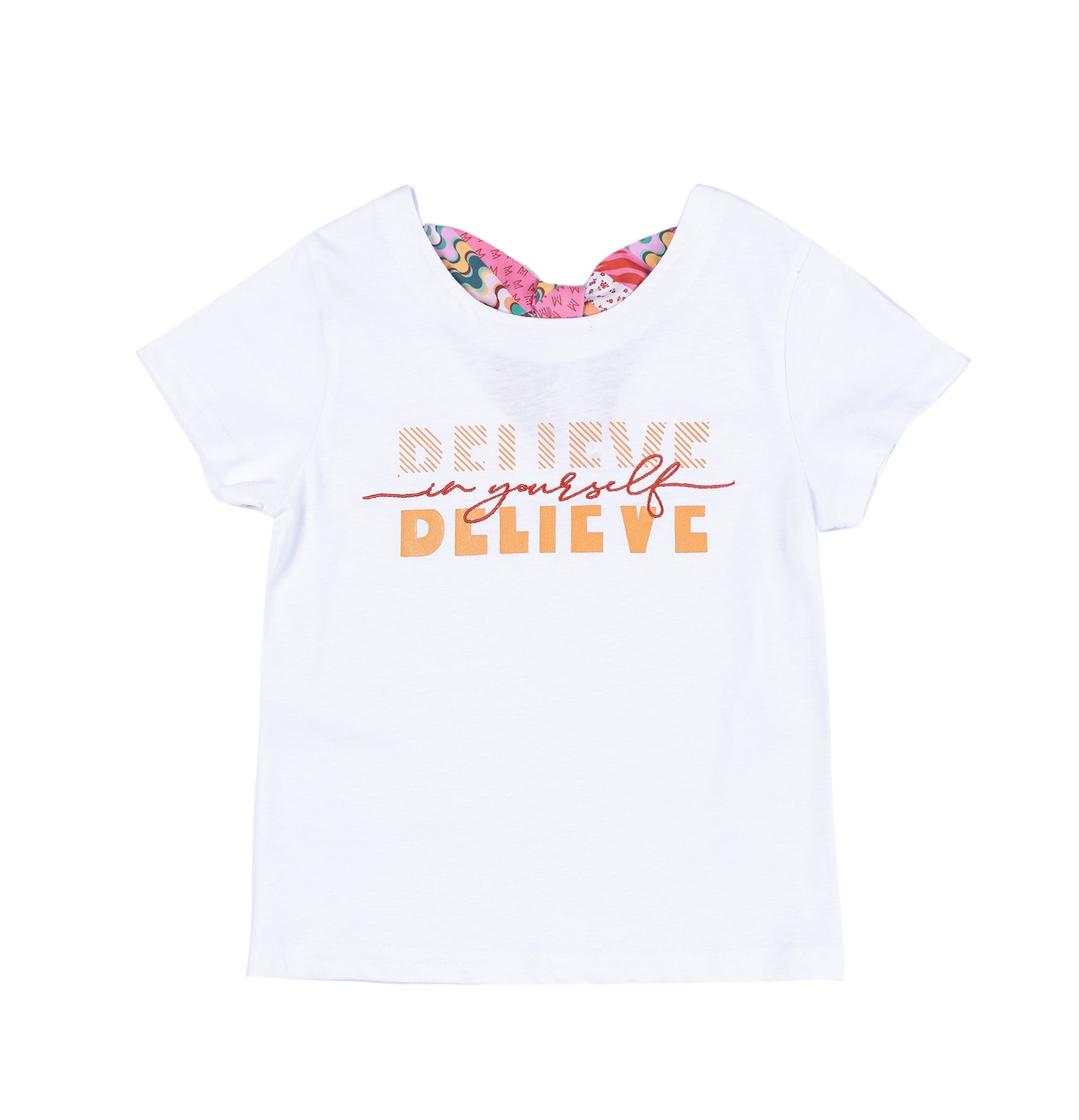 Believe in yourself white half sleeve shirt by Pompelo
