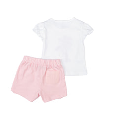 Elegant white and pink baby girl 2 piece set by Pompelo