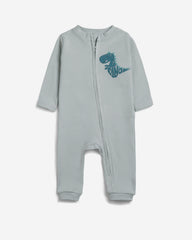 Cute Dinosaur Print Cotton Jumpsuit – Mint Green