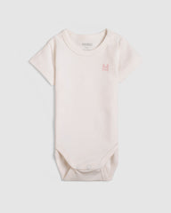 pack of 3, Soft cotton baby girl bodysuits,  short sleeves and pastel tones