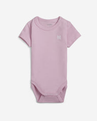 pack of 3, Soft cotton baby girl bodysuits,  short sleeves and pastel tones