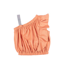 One shoulder top with ruffles by Pompelo