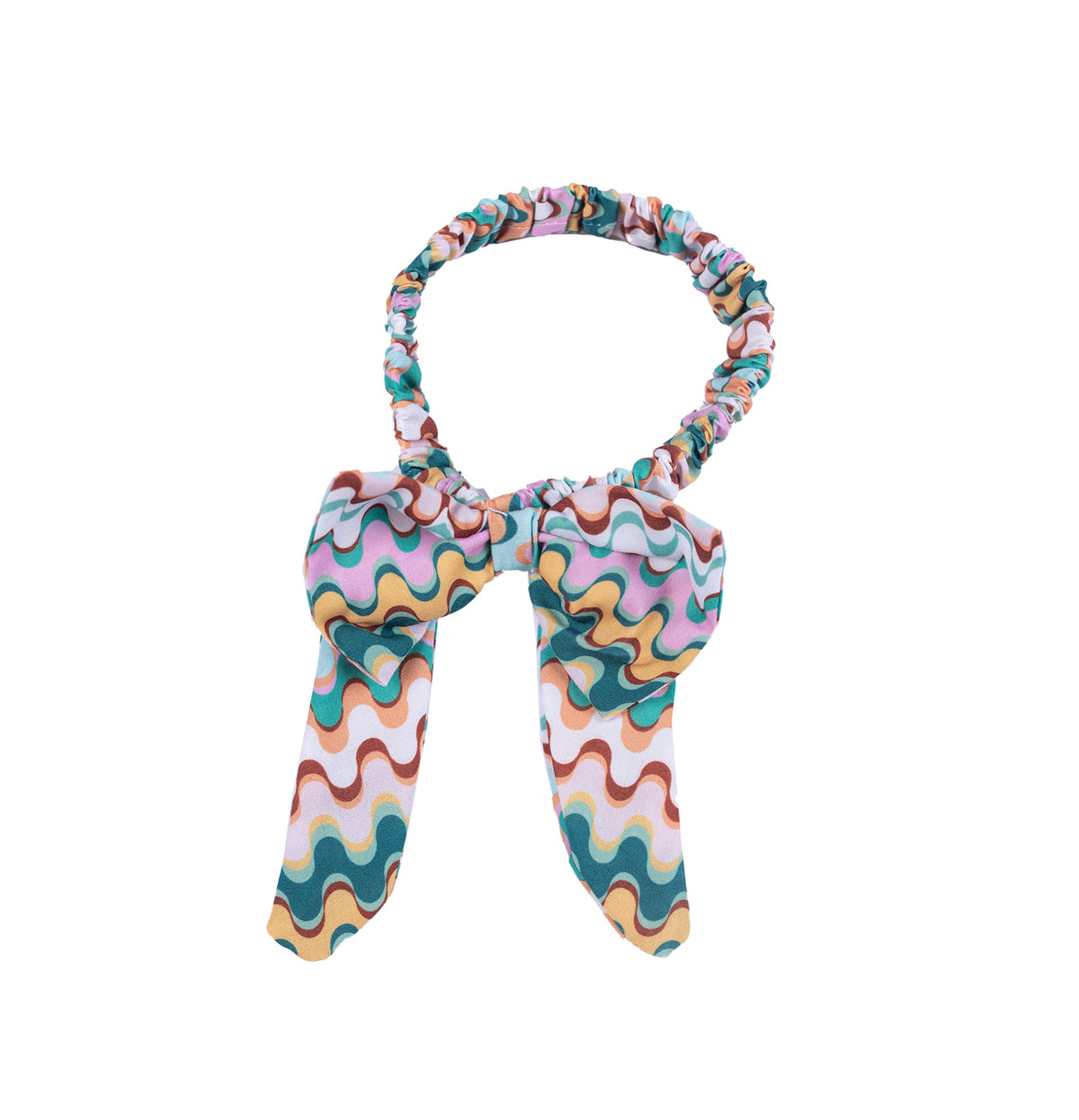 Girl summer colorful bandana with a bow