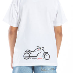Stylish white tshirt with checked pocket for boys by Pompelo