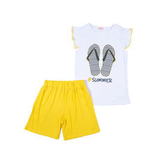 Girl summer set of sleeveless shirt and shorts by Pompelo