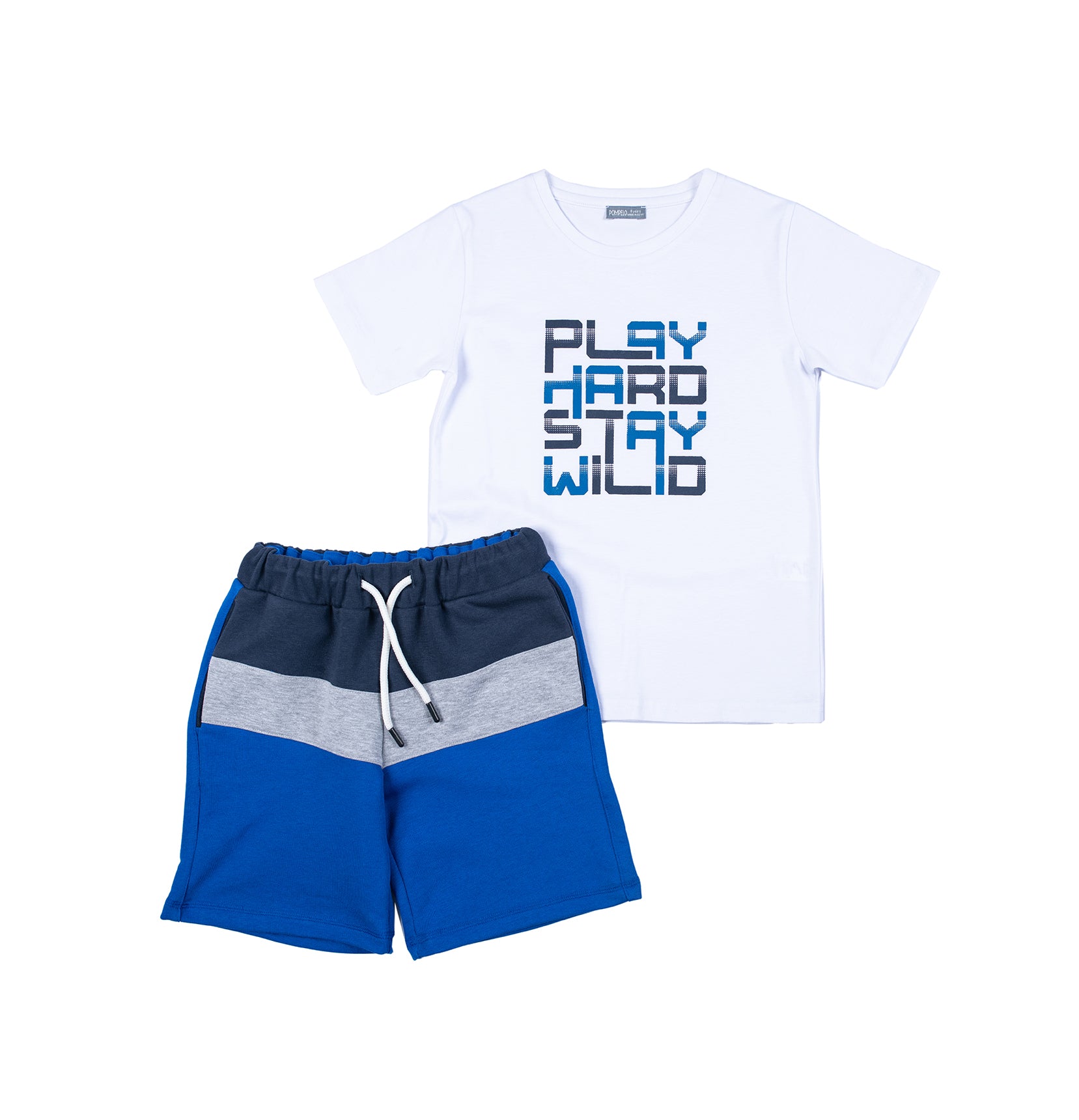 Boy summer pajamas set of top and shorts by Pompelo
