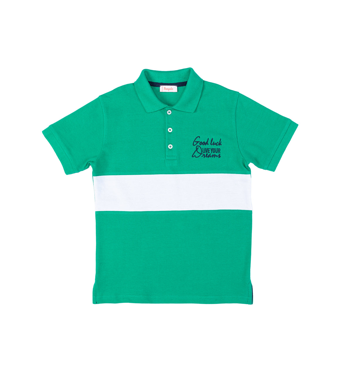 half sleeve polo t-shirt with white strip