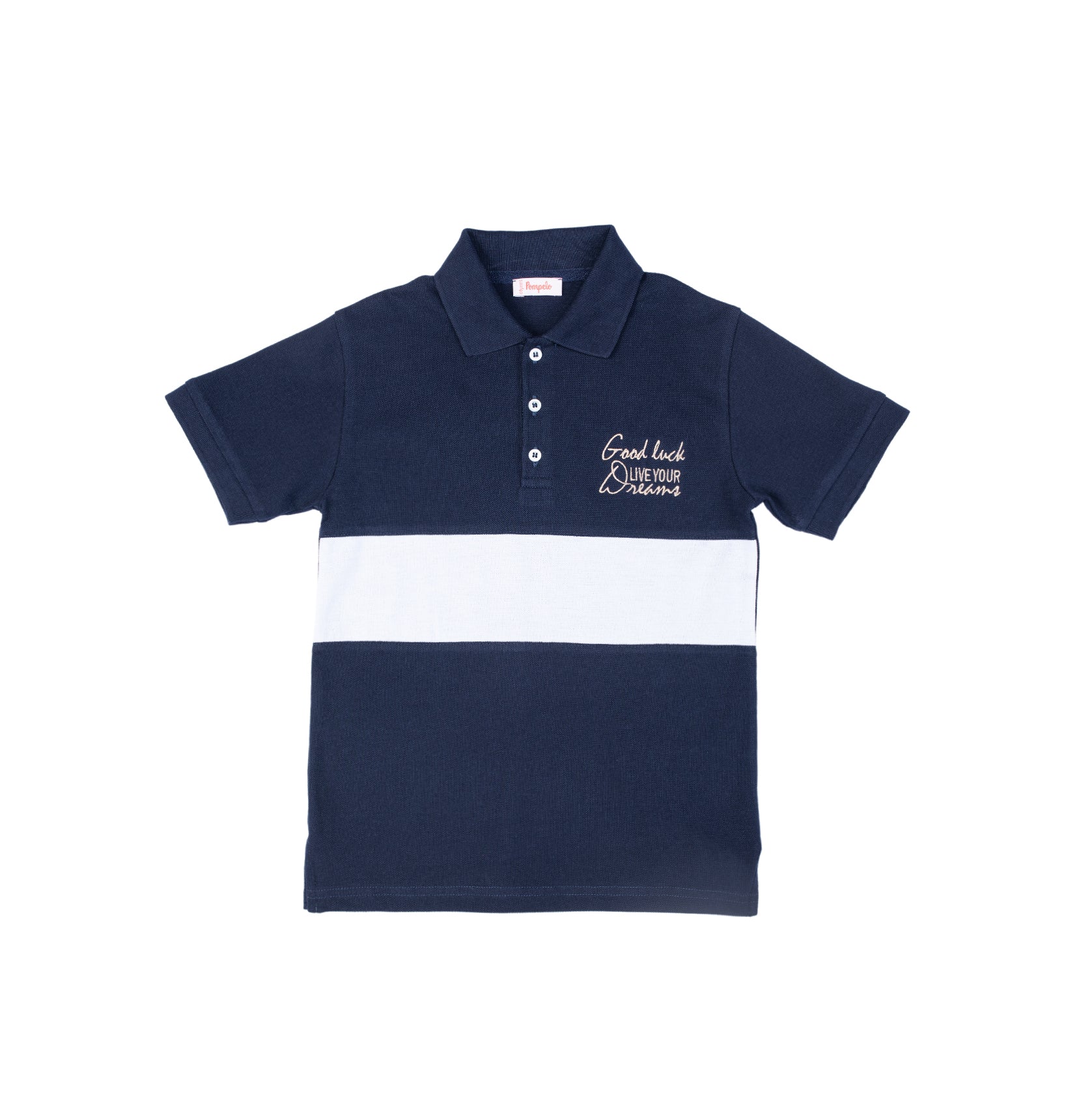 half sleeve polo t-shirt with white strip