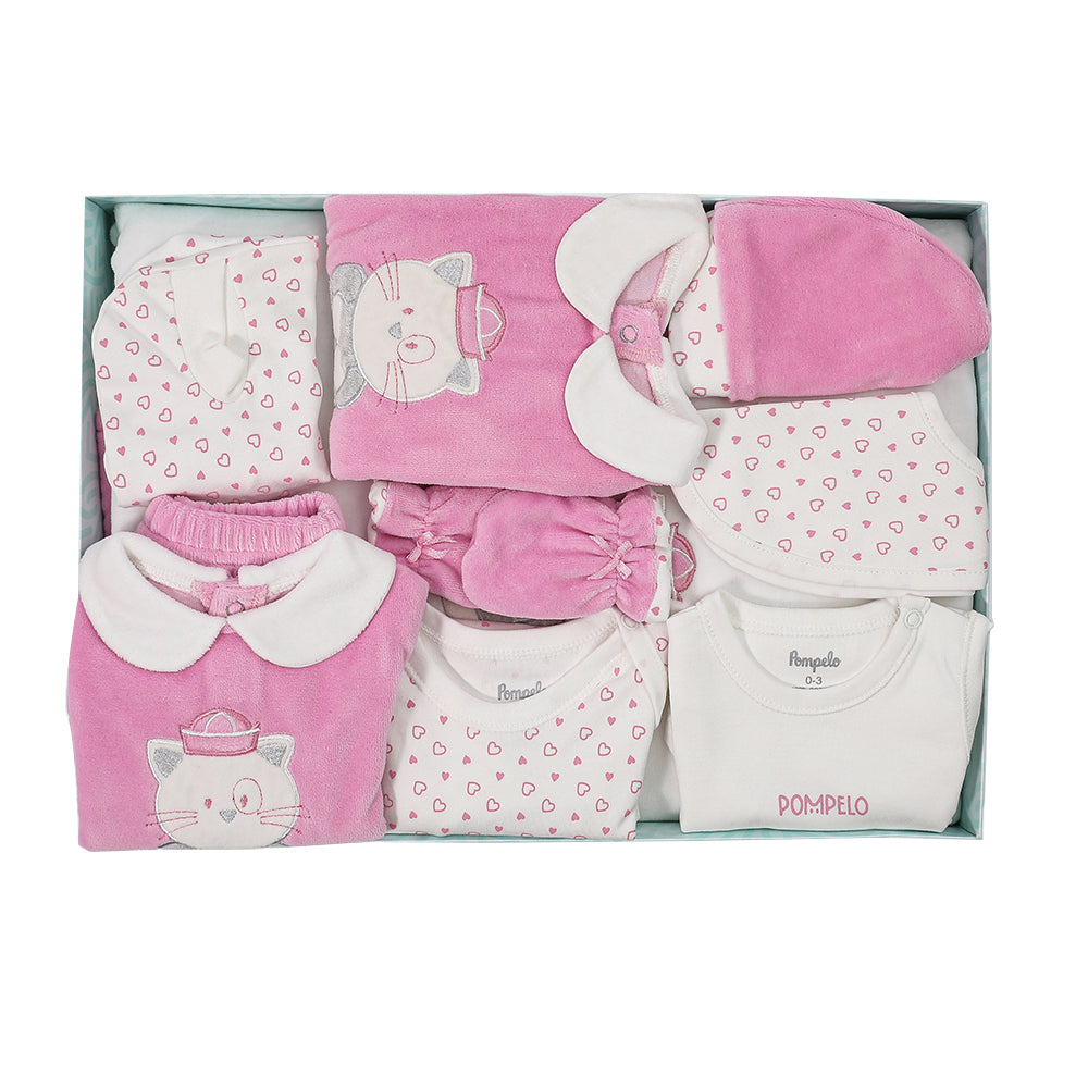 9-PIECE BABY GIRL LAYETTE SET by Pompelo