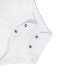 New born soft cotton white plain half sleeve set of 3 overalls by Pompelo