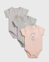3-pack baby boy short-sleeve cotton bodysuits perfect for everyday wear.