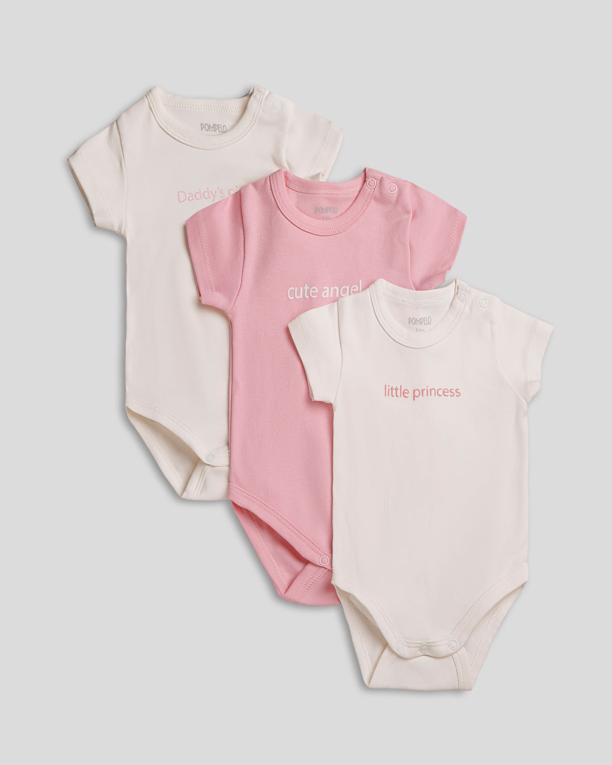 3-pack of baby girl cotton bodysuits with short sleeves  perfect for everyday style.
