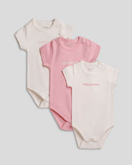 3-pack of baby girl cotton bodysuits with short sleeves  perfect for everyday style.