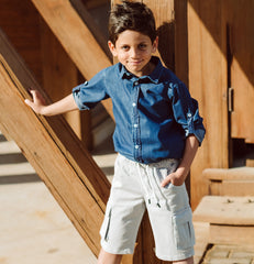 Stylish denim chemise for boys by Pompelo