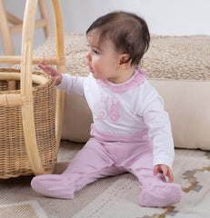 Cute bunny baby girl romper by Pompelo