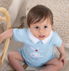 Airplane baby boy romper by Pompelo