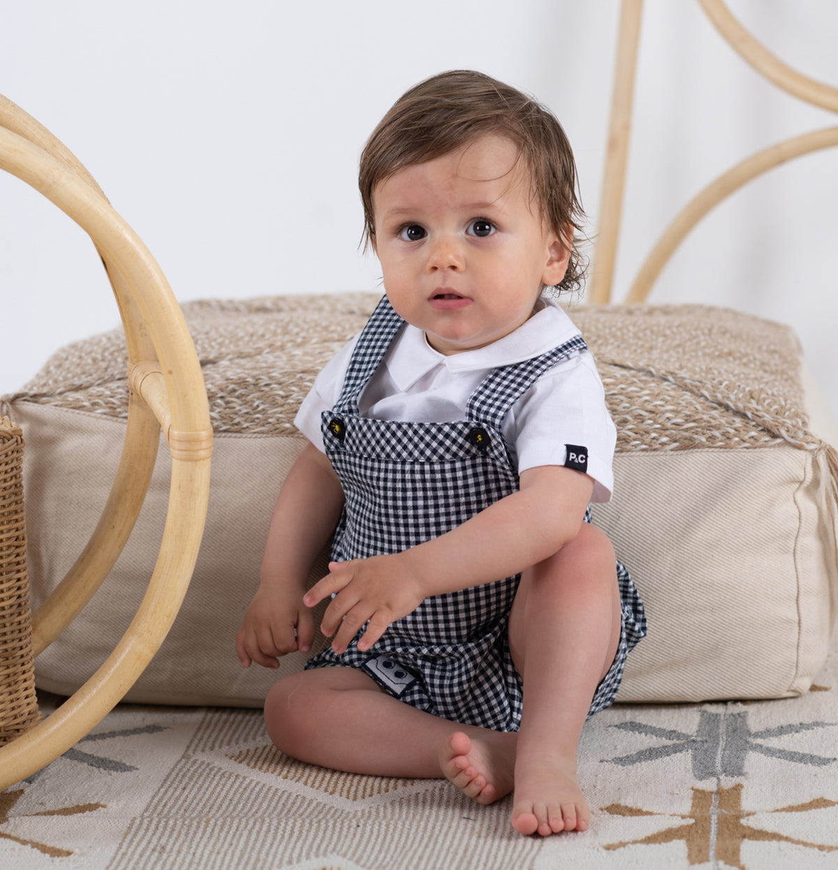 Baby boy checked jumpsuit by Pompelo