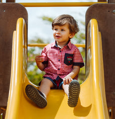 Red checked Babyboy chemise by Pompelo