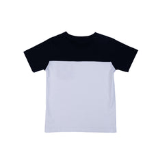 Elegant tshirt with black sleeves and checked pocket for boys by Pompelo